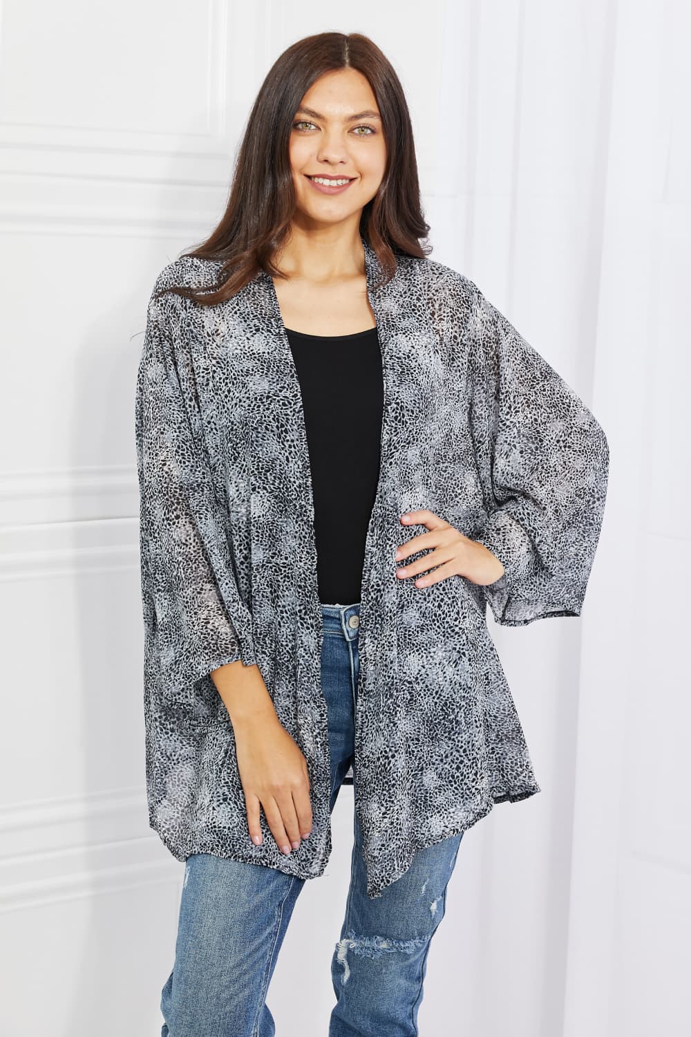 Riviera Road Snake Print Chiffon Kimono