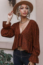 Load image into Gallery viewer, Bonfire Belle Cropped V-Neck Long Sleeve Blouse (2 color options)
