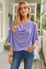 Load image into Gallery viewer, Breeze Whisperer Short Sleeve Draped Blouse (multiple color options)
