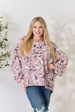 Load image into Gallery viewer, Peaceful Moments Floral V-Neck Balloon Sleeve Blouse
