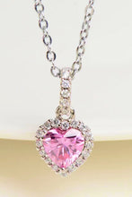 Load image into Gallery viewer, Blushing Love&#39;s Embrace 1 Carat Moissanite Heart Pendant Necklace
