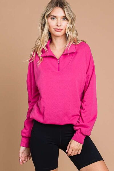 Fall in Love Half Zip Long Sleeve Sweatshirt