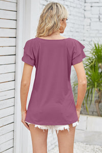 Take Your Time Square Neck Flutter Sleeve Top (multiple color options)