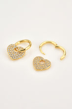 Load image into Gallery viewer, Captivating Hearts Zircon Drop Huggie Earrings (gold or silver)
