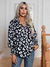 Load image into Gallery viewer, Wild Beauty Printed Collared Neck Buttoned Lantern Sleeve Shirt
