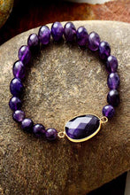 Load image into Gallery viewer, Handcrafted Amethyst Beaded Bracelet
