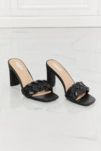 Load image into Gallery viewer, Top of the World Braided Block Heel Sandals in Black
