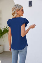 Load image into Gallery viewer, Breath of Fresh Air Flutter Sleeve V-Neck Top (multiple color options)
