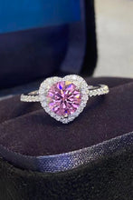 Load image into Gallery viewer, Blushing Love&#39;s Embrace 1 Carat Moissanite Heart Ring
