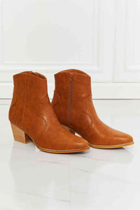 Watertower Town Faux Leather Western Ankle Boots in Ochre