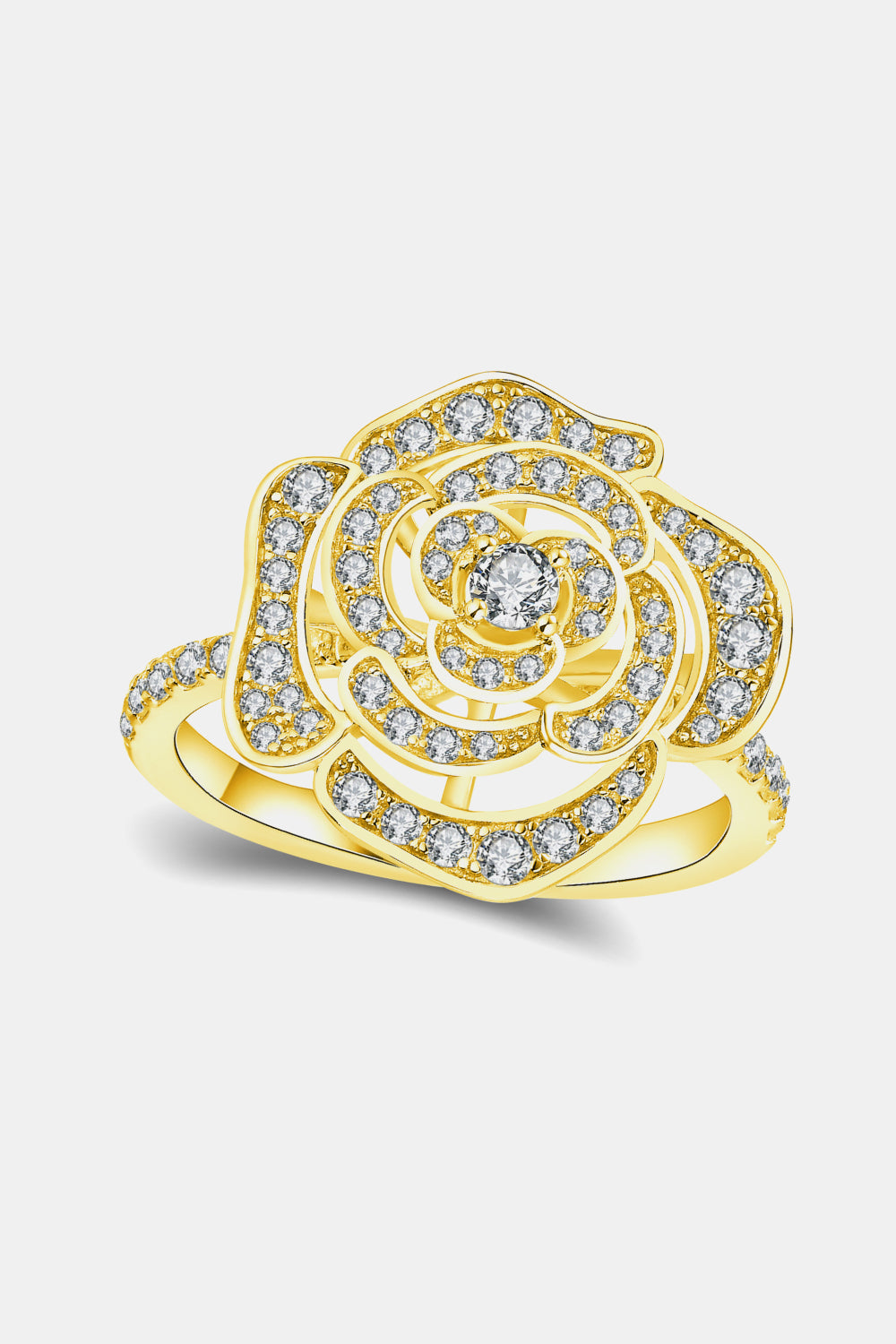 Floral Radiance 3.4 Carat Moissanite Flower Shape Ring (silver, rose gold, or gold)
