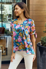Load image into Gallery viewer, With Lots of Love Floral Tie-Sleeve Top
