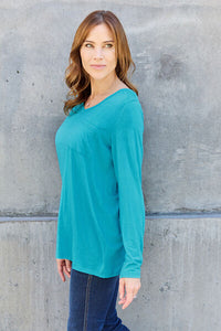 Everyday Happiness V-Neck Long Sleeve Top (multiple color options)