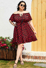 Load image into Gallery viewer, I Love You More Heart Print Off-Shoulder Tied Dress
