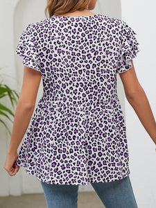 Girls Just Wanna Have Fun Leopard Babydoll Blouse (multiple color options)