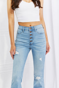 Jess Button Flare Jeans