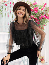 Load image into Gallery viewer, Boho Nights Round Neck Layered Long Sleeve Blouse
