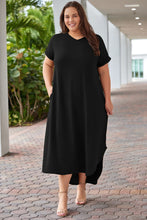 Load image into Gallery viewer, Relaxed Rhythm V-Neck Short Sleeve Maxi Dress (2 color options)
