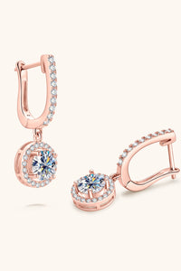 Radiant Luminescence 2 Carat Moissanite 925 Sterling Silver Drop Earrings (silver, rose gold, or gold)