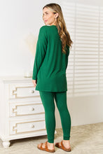 Load image into Gallery viewer, Lazy Days Long Sleeve Top and Leggings Set in Dark Green
