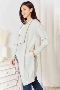 Within The Clouds Open Front Duster Cardigan with Pockets