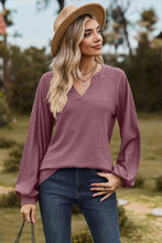 Load image into Gallery viewer, Always On Time Notched Neck Raglan Sleeve Blouse
