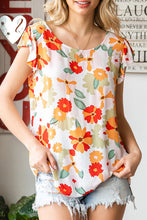 Load image into Gallery viewer, Party Starter Floral Flutter Sleeve Round Neck Blouse
