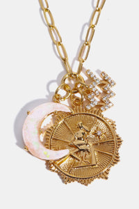 Celestial Zodiac Sign and Moon Pendant Necklace (all signs)