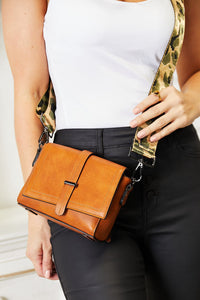 Trailblazer Traveler Vegan Leather Wide Strap Crossbody Bag (3 strap options)