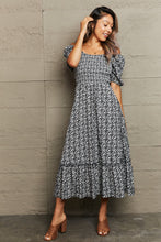 Load image into Gallery viewer, Meadow Magic Floral Lace-Up Off-Shoulder Midi Dress
