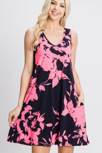 Best of Me Floral V-Neck Tank Dress with Pockets