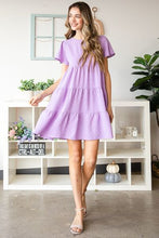 Load image into Gallery viewer, Brighter Days Ahead Swiss Dot Short Sleeve Tiered Dress
