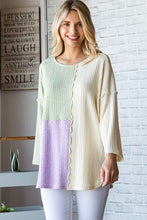 Load image into Gallery viewer, Gal Pals &amp; Gray Days Color Block Round Neck Dropped Shoulder Blouse
