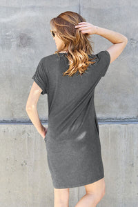 Basic, But Cute Round Neck Short Sleeve Dress with Pockets (multiple color options)