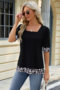 Square Neck Half Sleeve Top (multiple color options)
