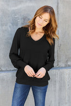 Load image into Gallery viewer, Basic Flare V-Neck Lantern Sleeve Top (multiple color options)
