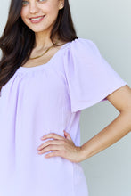 Load image into Gallery viewer, Keep Me Close Square Neck Short Sleeve Blouse in Lavender
