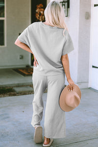 Cozy Couture Short Sleeve Top and Pants Set (multiple color options)