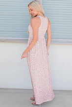 Load image into Gallery viewer, Fierce Feline Leopard Round Neck Sleeveless Maxi Dress (Pink or Charcoal)
