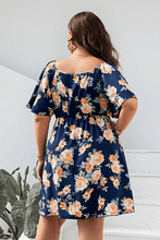 Load image into Gallery viewer, Azure Blossom Floral Print V-Neck Flutter Sleeve Mini Dress
