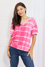 Load image into Gallery viewer, Bubblegum Dreams Oversized Fit V-Neck Striped Top

