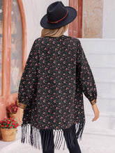 Load image into Gallery viewer, Wanderlust Whimsy Printed Fringe Detail Cardigan
