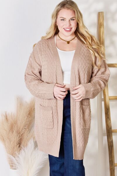 Stroll Through The Night Cable-Knit Pocketed Cardigan