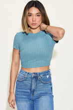 Load image into Gallery viewer, Your Go To Basic Ribbed Round Neck Short Sleeve Cropped T-Shirt (multiple color options)
