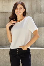 Load image into Gallery viewer, Pearly White Criss Cross Pearl Detail Open Back T-Shirt
