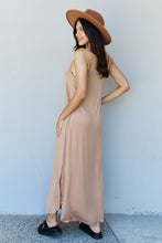 Load image into Gallery viewer, Good Energy Cami Side Slit Maxi Dress in Camel
