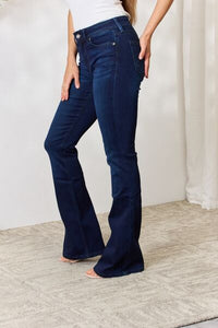 Happy Hour Mid Rise Flare Jeans by Kancan