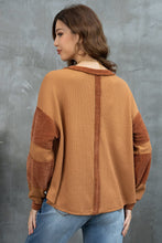 Load image into Gallery viewer, Maple Magic Notched Neck Waffle-Knit Blouse
