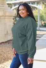 Load image into Gallery viewer, Blissful Basics Ribbed Exposed Seam Mock Neck Knit Top (2 color options)
