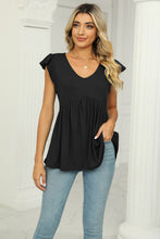 Load image into Gallery viewer, Better Than You Know V-Neck Flutter Sleeve Babydoll Blouse (multiple color options)
